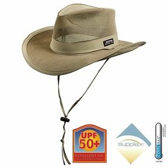 Panama Jack Mesh Crown Safari Sun Hat, 3″ Brim, Adjustable Chin Cord, UPF (SPF)