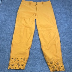 Wild Rye Freya MTB Pants Mustard Yellow Desert Print Cuffs Women 16 MTB Bike
