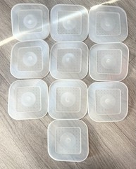 10 Pack of Fishing Square Bait Box Lids Fit 1 pint (Lemco, MDI Match) 5.25×5.25″