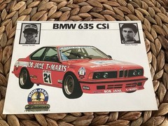 VINTAGE BMW 635 CSI PROMO CARD JONNY CECOTTO & ROBERTO RAVAGLIA BOB JANE T-MARTS