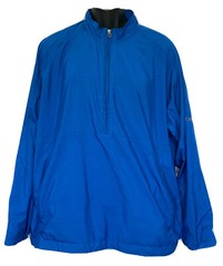 Walter Hagen 11 Series Mens Large Golf Rain Jacket Lined Pullover Half Zip Blue