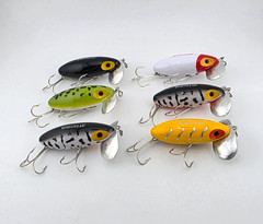 (6) Fred Arbogast 5/8 oz Jitterbug Top Water Fishing Lures Lot of 6