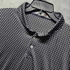 RLX Ralph Lauren Men’s XL Black White Geometric Diamond Print Golf Polo Shirt