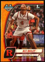 2024-25 Bowman U ACE BAILEY Card #1 1st Chrome ORANGE Shimmer Refractor # 35/65