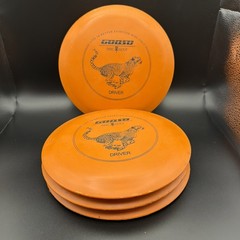 Set of 4 GOOSO Disc Golf Drivers – Orange Leopard Distance/Fairway Discs