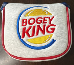 Bogey KIng mallet putter cover with magnetic closure.