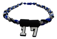PICK YOUR NUMBER KIDS Royal Blue Black White Tornado Necklace Baseball Softball