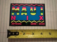 Maui Nix Surf Shop Surfboard Neon Pink 30-Years 2019 V5B Vintage Surfing STICKER