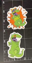 Lot of 2 Rugrats Cartoon Reptar skateboard vinyl sticker decal guitar laptop