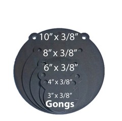 AR500 Steel Shooting Targets Lot of 5 Laser Cut Set 3,4,6,8 and 10″ x 3/8 Gong