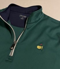 NEW Masters Tech Golf Tournament 1/4 Zip Pullover Green Fleece LARGE Augusta PGA