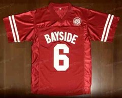 AC Slater #6 Bayside Saved The Bell Men’s Football Jersey Stitched Red