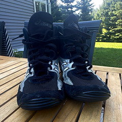 ASICS Cael V4.0 Wrestling Shoes Black/Silver Men’s US 10 EU 42.5