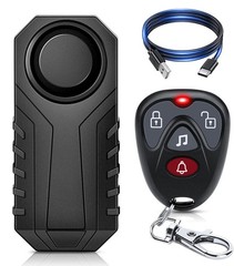 Rechargeable Bike Alarm System with Wireless Remote 113dB Anti-theft Waterproof