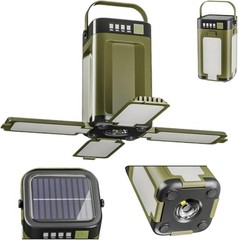 4 in 1 Portable Solar Camping Lantern Lamp Rechargeable Waterproof Outdoor Light