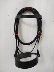Hunting Horse Bridle with Extra Wide 6 CM Noseband with Leather Plated reins.