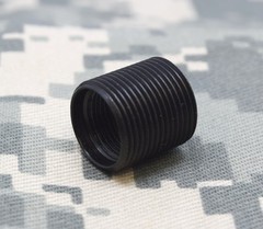 1/2-28 to 5/8-24 5/8″ Long threaded barrel adapter Made in USA Black