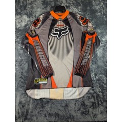 Fox Racing Jersey Mens L Orange Good Motocross Long Sleeve Patina Graphic Gear