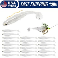 20PCS Paddle Tail Swimbaits 2.5″ 3″ 3.5″ 4.1″ Soft Plastic Bass Fishing Lures