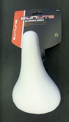SUNLITE MX Juvenile Padded Bicycle Seat 51/2 inches by 9 inches -White w/clamp