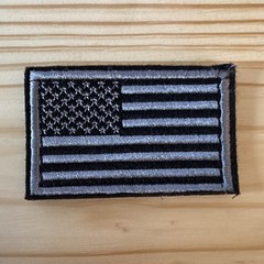 USA Flag Tactical Patch Embroidered Hook & Loop Black/Gray Textile Easy to Apply