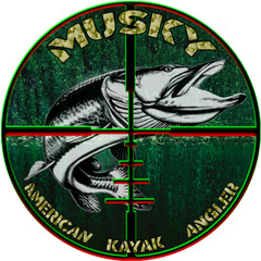 American Kayak Angler TARGET series BASS WALLEYE TROUT MUSKY CATFISH sticker 5″