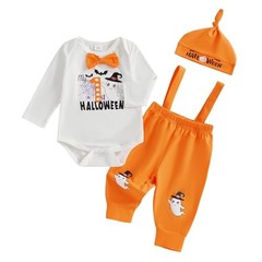 Karuedoo My 1st Halloween Baby Boy Outfit Long Sleeve 0-3 Months A-orange