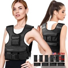 Adjustable Weighted Vest for Women, Customizables Strength 0-18 lb Black