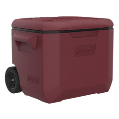 TOP SELLER Coleman Chiller 60 Quart Wheeled Cooler Cranberry 47 Can Ice Chest