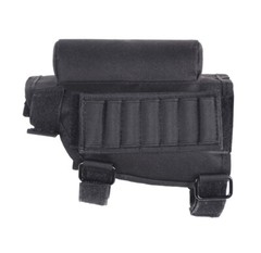 Tactical Rifle Buttstock Cheek Pad Rest Shotgun Ammo Holder Pouch with 7 Rounds
