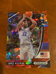 2020 Panini Prizm Draft Picks JAMES WISEMAN Red Cracked Ice Rookie Card # 42