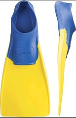 FINIS 1619 Unisex Blue Yellow Long Floating Swimming Fins Size US Jr 1-3