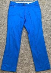 Royal & Awesome Golf Pants Mens Black 34×30 Blue Split Bottoms Stretch