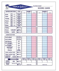 50 Premium Triple Score Sheets Cards Pads Compatible with Yahtzee Game