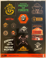 C.C. Filson Smokey The Bear Stickers Sheet Collection Forest Service Wildfire