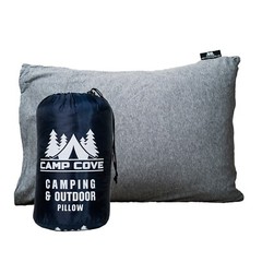 CAMP COVE Camping Pillow Jersey Cotton Shredded Memory Foam 15×21 NEW Travel