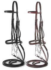 English Bridle – Weymouth Show Bridle & Reins – Black or Brown – Cob or Horse