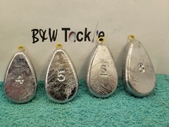 Flat No-Roll BRASS EYE Sinkers 3,4,5,6 or 8 oz. catfish weight fishing~FREE Ship