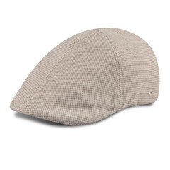 Men’s Ivy Newsboy Hat Small-Medium Khaki Microcheck