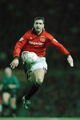 Eric Cantona of Manchester United at the FA Carling Premiership ma- Old Photo 1
