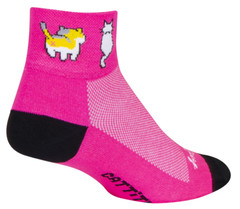 Socks – SockGuy – Cattitude Pink S/M Women’s 2″ Cycling/Running NEW