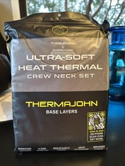 Thermajohn Thermal Set Mens Grey Crew Base Layer Size Large New!