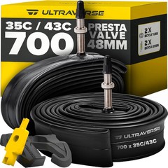 Ultraverse Bike Inner Tube for 700×35-43c, 28 inch Bicycle Wheel Sizes with 37mm
