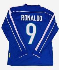Brasil Jersey 1998 WORLD CUP size Medium #9 RONALDO Retro Nike Long Sleeve New