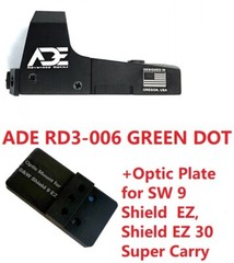 ADE RD3-006 Green Dot+Optic Mount plate for Smith Wesson SW MP 9 Shield EZ Pisto