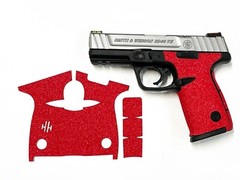HANDLEIT! Red Sandpaper Gun Grip Enhancements for Smith & Wesson SD9/ SD40 VE