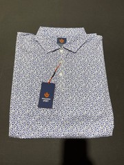 NWT MEN’S DONALD ROSS HAMILTON POLO, SIZE: XL, COLOR:WHITE/COBALT/PRIMROSE-M4.24