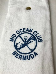 Lot of 2 Mid Ocean Club Bermuda Golf Towels 25″ X 16″ Cotton White NEW