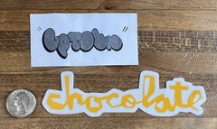 Chocolate Skateboards Yellow Chunk Script Sticker Girl Skate Mental