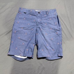 Nike Golf Shorts Mens 30 Blue Modern Fit Dri-FIT Embroidered Cross Pattern